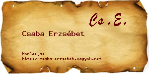 Csaba Erzsébet névjegykártya