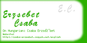 erzsebet csaba business card